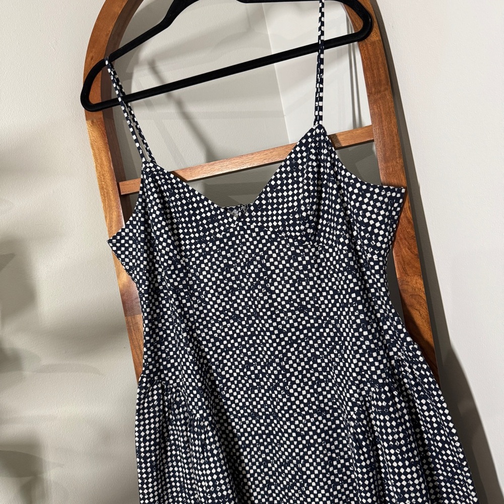 Madewell Navy and White Linen Midi Dress - Picture 2 of 5